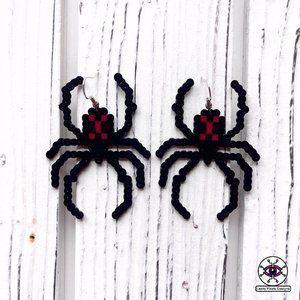 Halloween Black Widow Perler Earrings